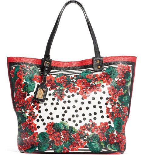 dolce gabbana beatrice geranium print leather tote|dolce and gabbana tote bags.